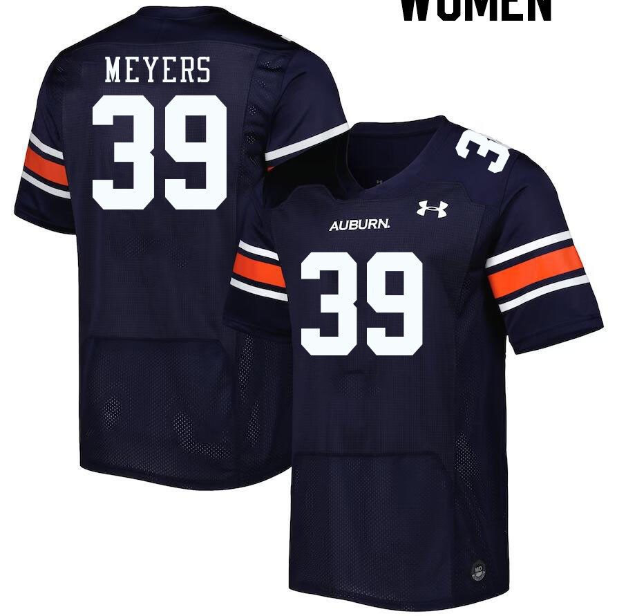 Women #39 Marshall Meyers Auburn Tigers College Football Jerseys Stitched-Navy - Click Image to Close